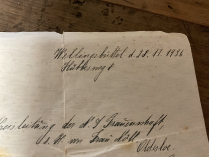Elisabeth Barnbrock 1936 NS-Frauenschaft Dispute Archive-Hamburg-Wellingbuttel-Named WWII German Document Group