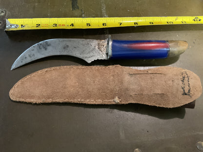 WWII Theatre Knife blue & red handle