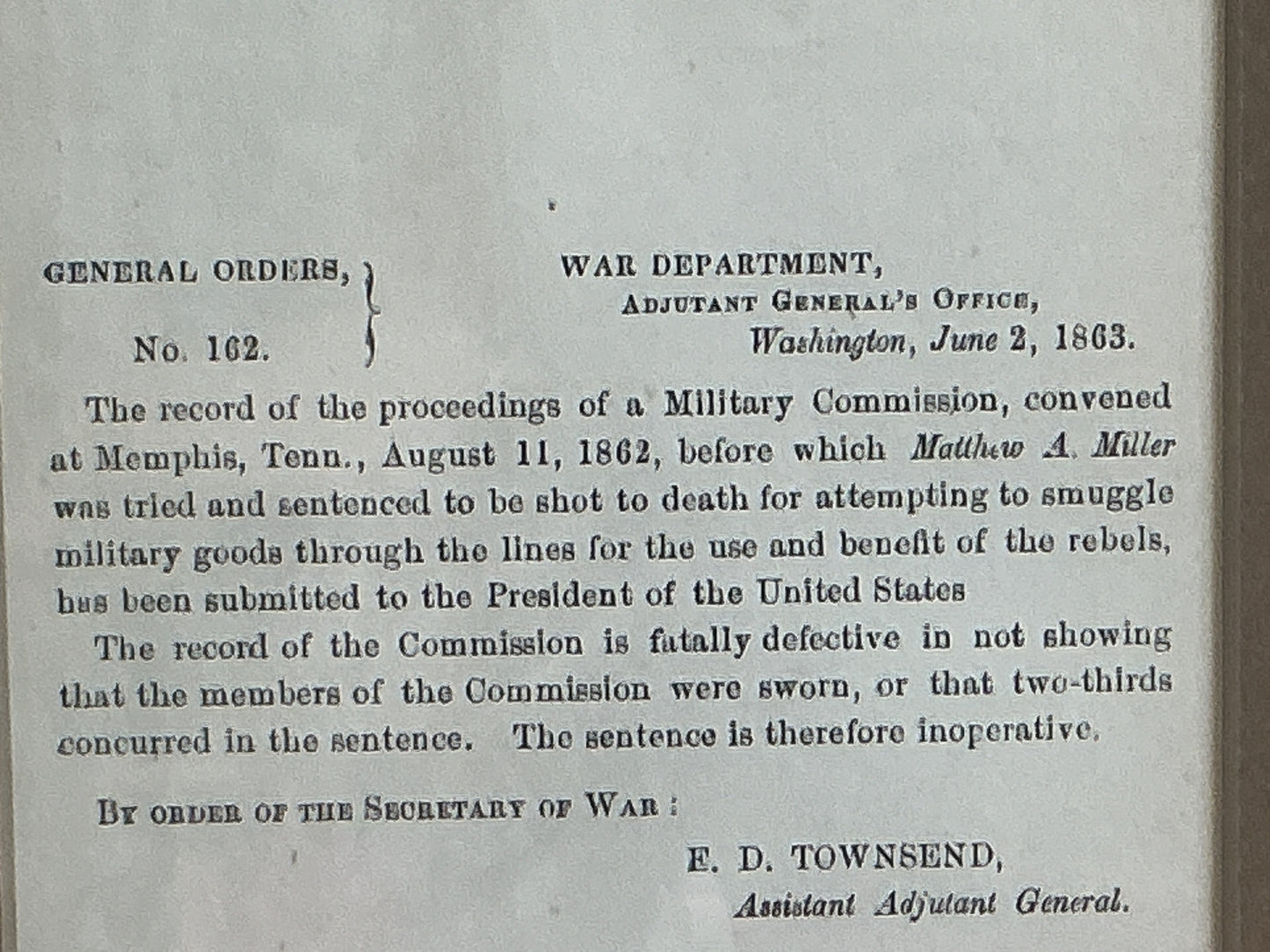Civil War - General Order Memphis Trail