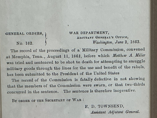 Civil War - General Order Memphis Trail