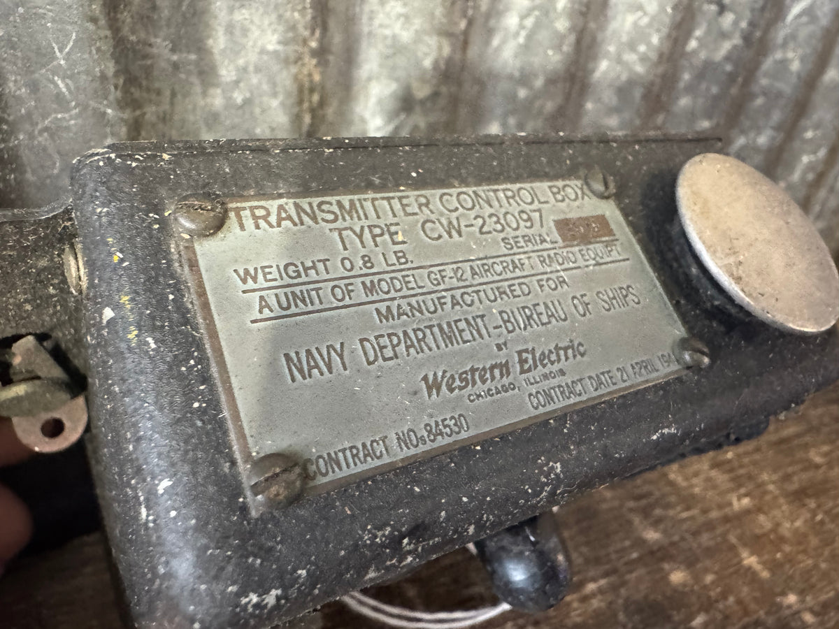 WWII 1941 U.S. Navy Western Electric CW-23097 Aircraft Transmitter Control Box