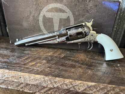 Pietta / Taylor’s Reproduction 1858 Remington- Nickel-Engraved