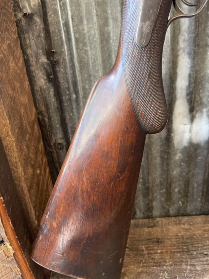 H. Pieper Belgium Hammer Double Combination Gun – 12 Gauge / .38-55