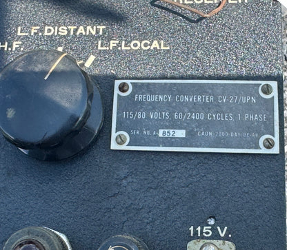 U.S. Military Frequency Converter CV-27/UPN Aviation Navigation Electronics Unit