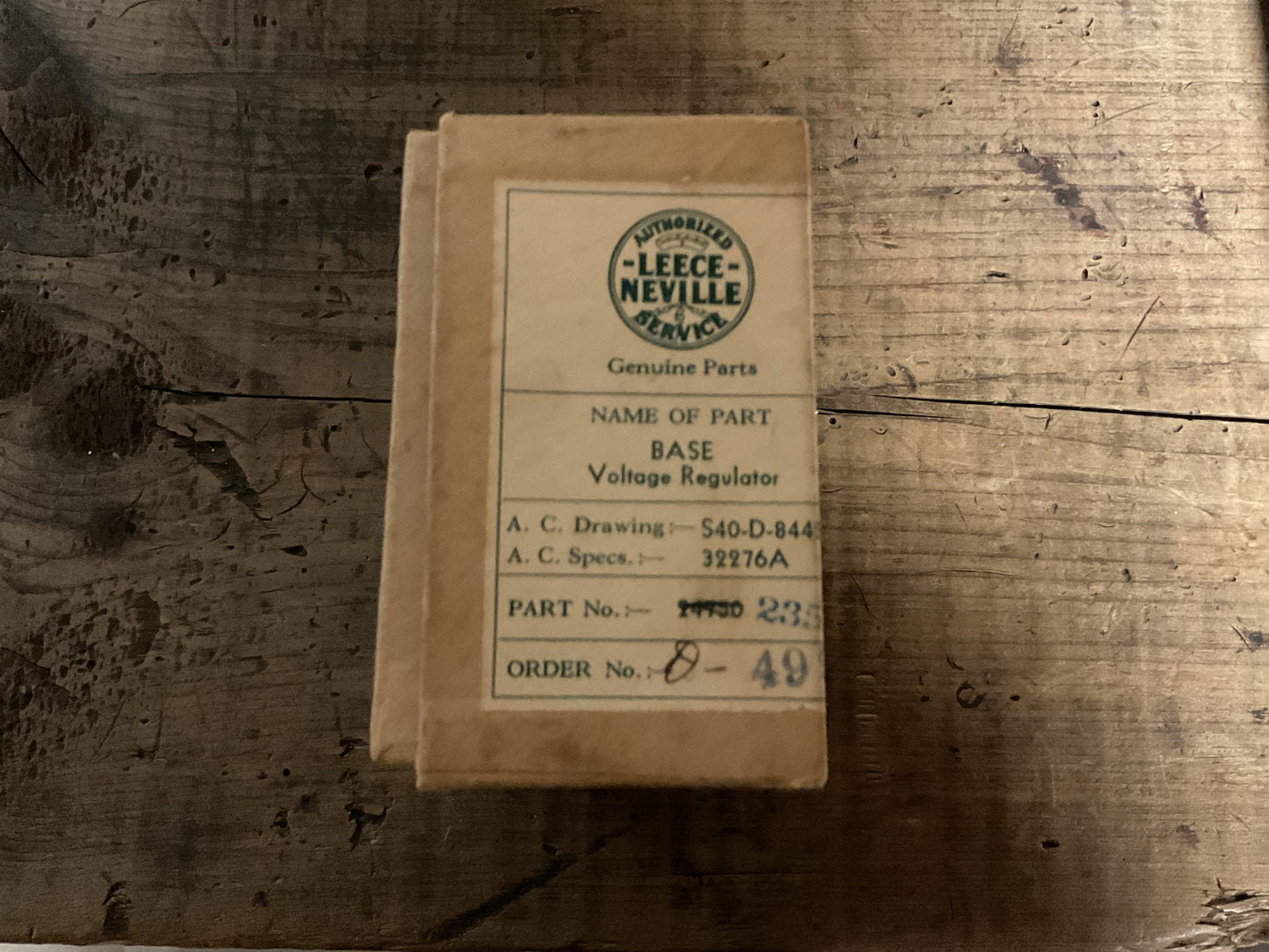 WWII Base Voltage Regulator-Leece Neville Service Part Number 23502-Original Box