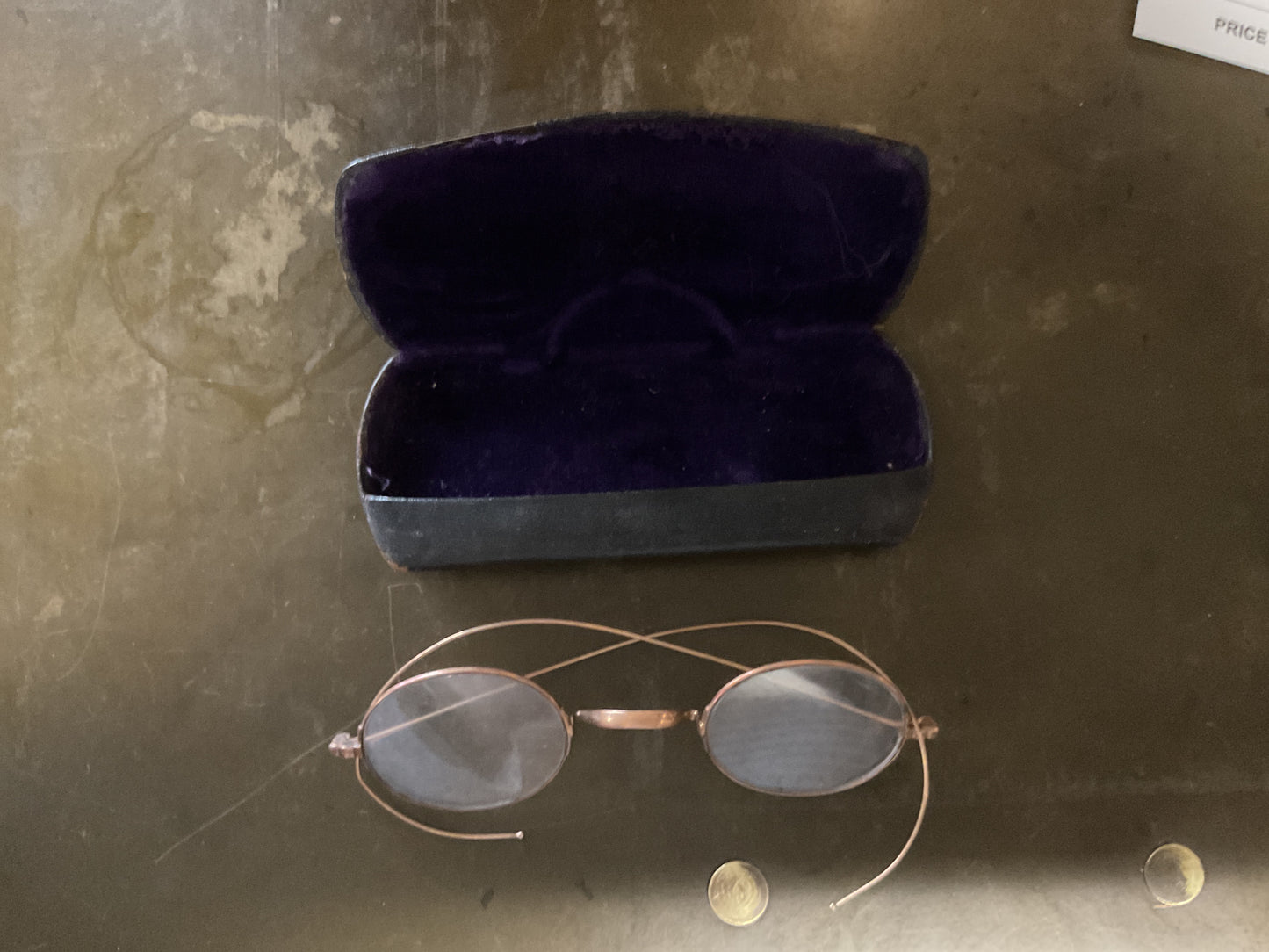 Antique Gold Filled Wire Rim Eyeglasses C.1905-1925 with Original Case-Wilkes Barre, PA