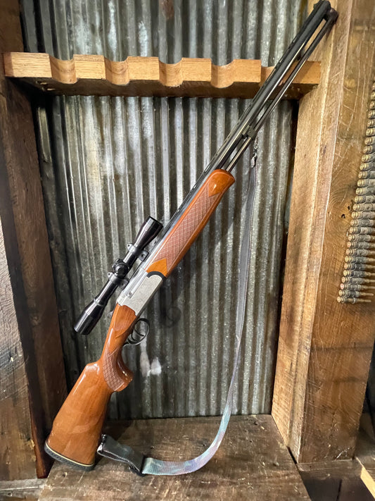 Italian Combination Gun – 12 Gauge Over .222 Remington – Arms Sport Import – Burris Scope