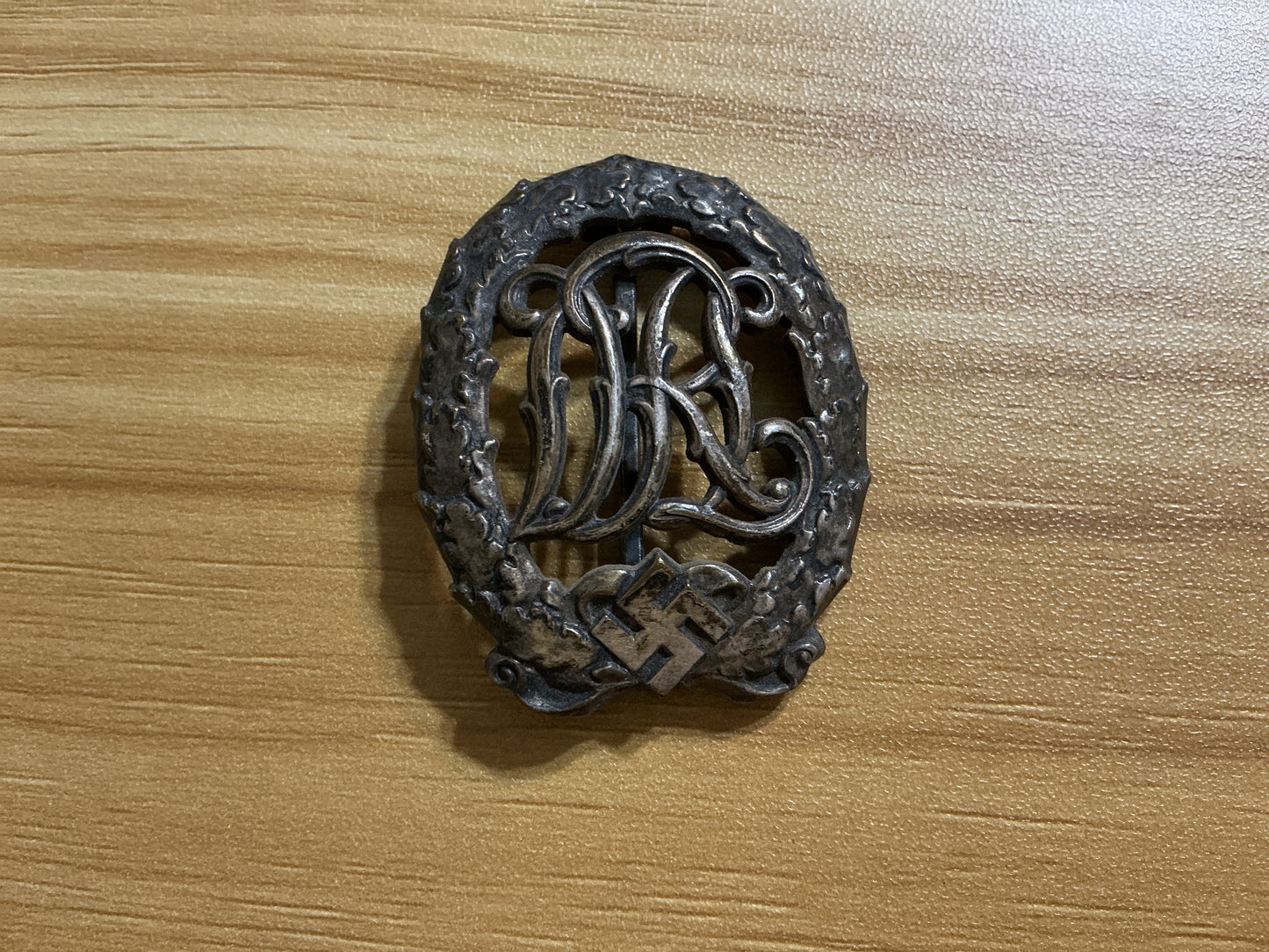 Original WWII German DRL Sports Badge Pin-Weinstein Jena Marked-D.R.G.M. 35269
