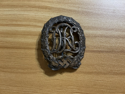Original WWII German DRL Sports Badge Pin-Weinstein Jena Marked-D.R.G.M. 35269