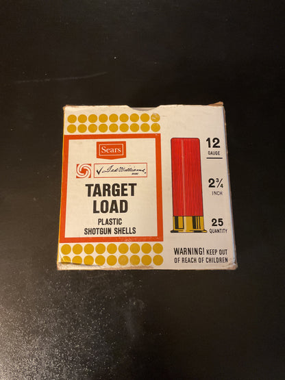 Vintage Sears Ted Williams 12 Gauge Target Load Shotgun Shells — Full Box of 25