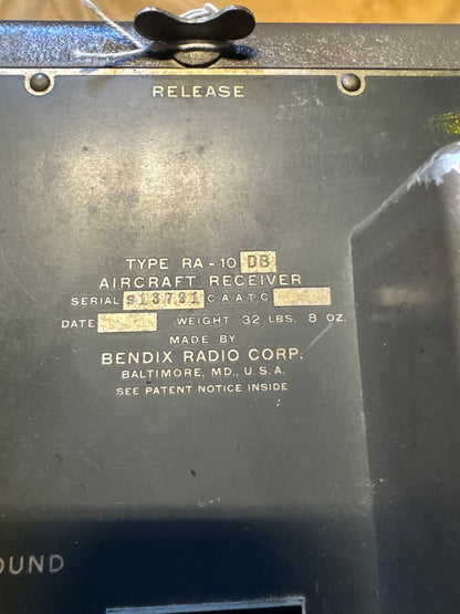 WWII Bendix RA-10DB Aircraft Receiver with MR-11D Loop Relay Unit