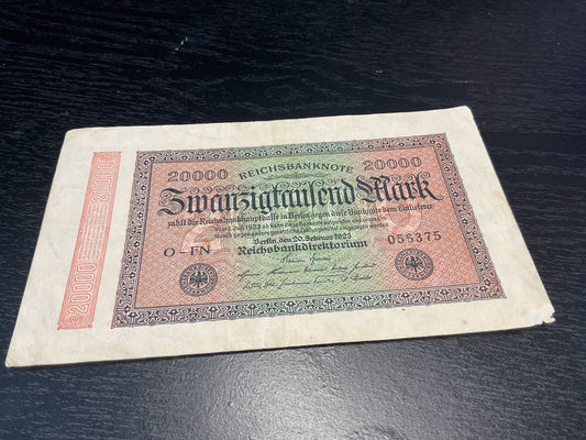 German 20,000 Mark Reichsbanknote