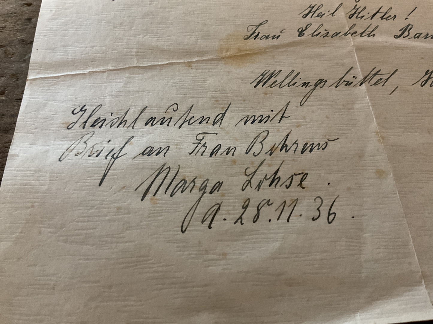 Elisabeth Barnbrock 1936 NS-Frauenschaft Dispute Archive-Hamburg-Wellingbuttel-Named WWII German Document Group