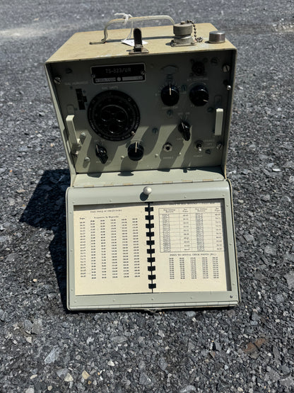 U.S. Navy TS-323/UR Heterodyne Frequency Meter Complete with Cables & Charts