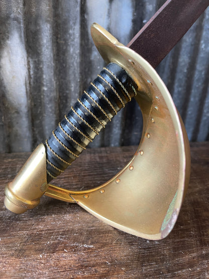 Naval Cutlass Style Sword – Reproduction – Brass Guard / Wire-Wrapped Grip