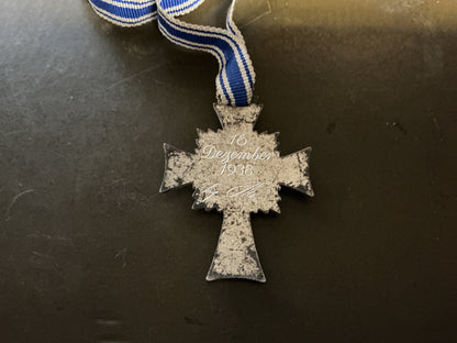 WWII German “Mother’s Cross” Medal (Mutterkreuz)-16 December, 1938