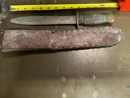WWII Theatre Knife brown stripe handle