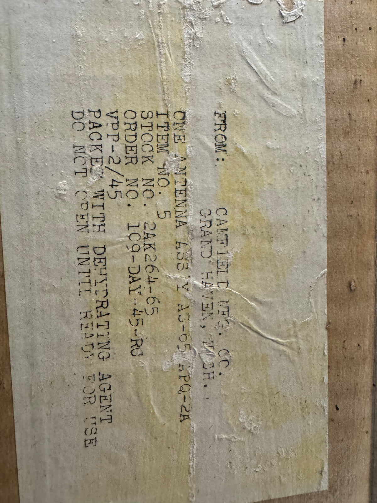 WWII AN/APQ-2A “Rug” Airborne Radar-Jamming Antenna Assembly AS-65/APQ-2A