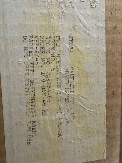 WWII AN/APQ-2A “Rug” Airborne Radar-Jamming Antenna Assembly AS-65/APQ-2A