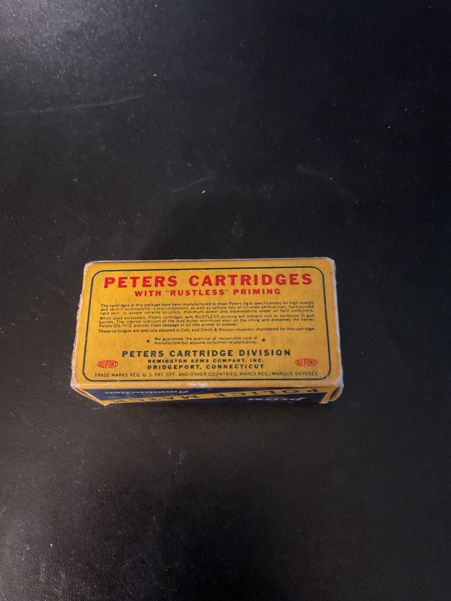 Vintage Peters Police Match .38 Special 158 Grain Lead Bullet Cartridges — Full Box of 50
