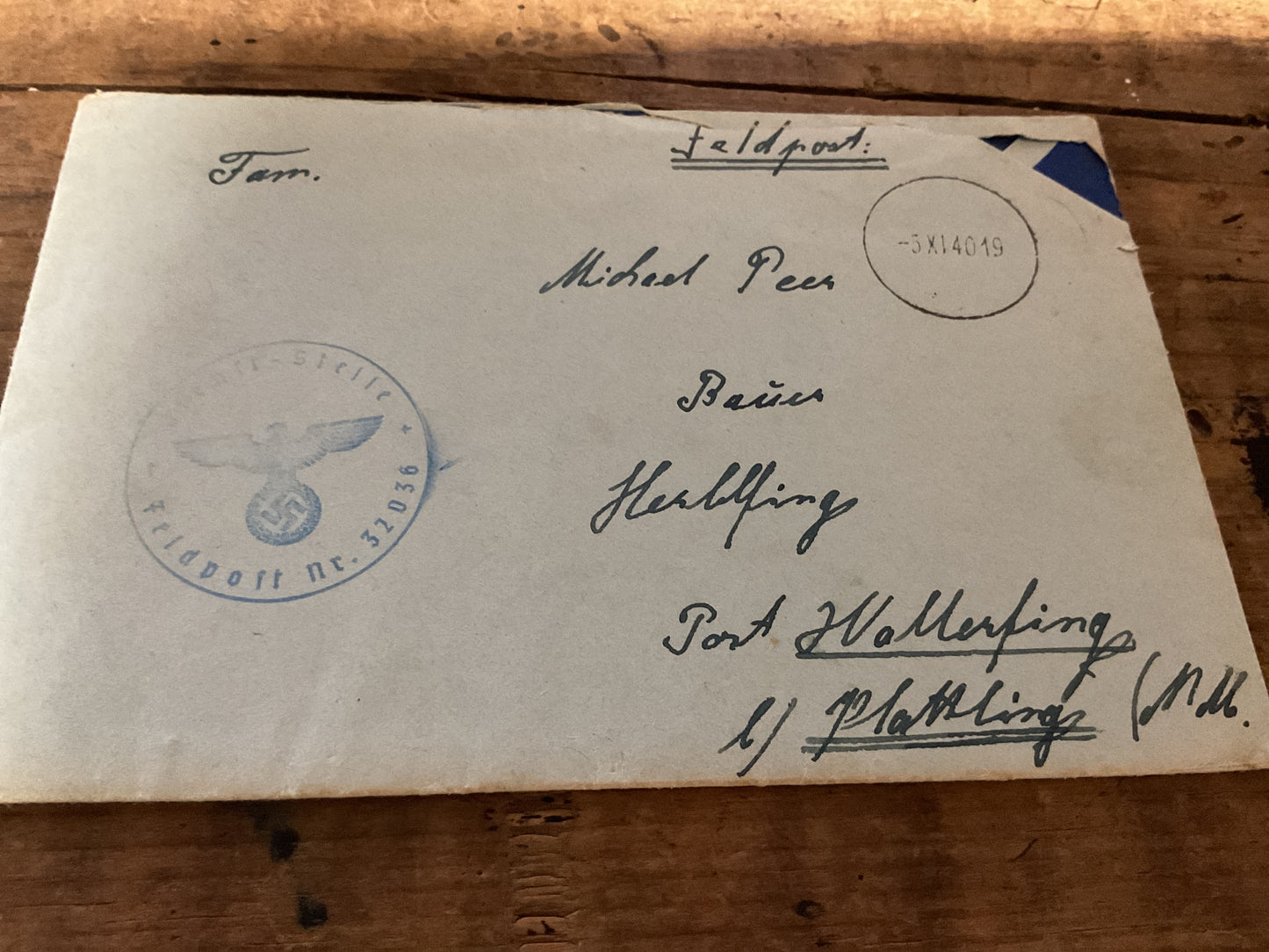 WWII German Wehrmacht Feldpost Letter & Envelope-Feldpost Nr. 32036-Nov. 3, 1940