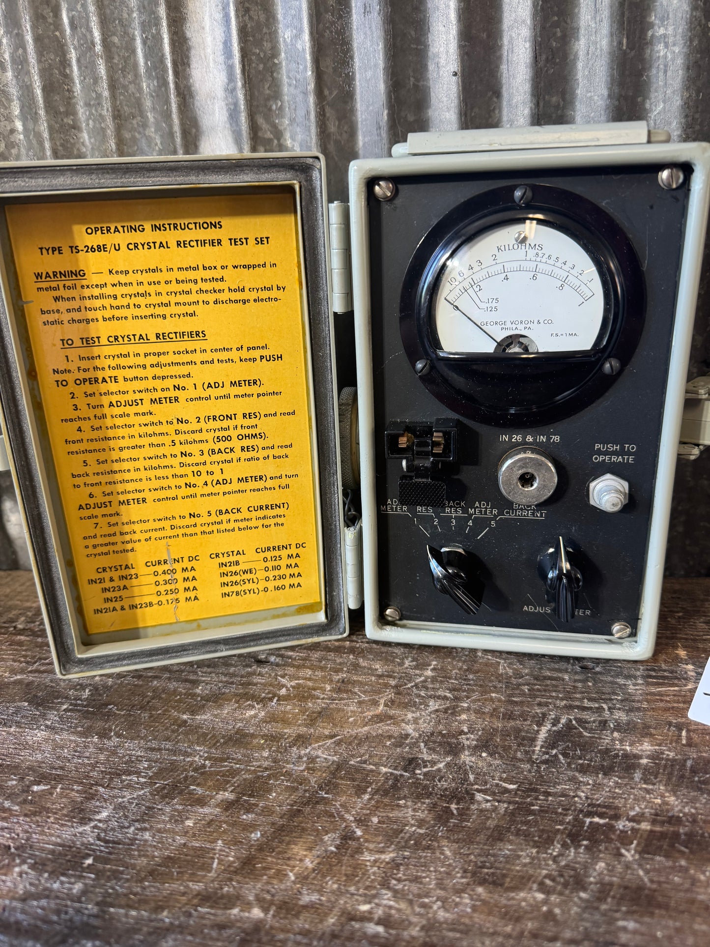Vietnam War Era USAF TS-268E/U Crystal Rectifier Test Set – George Voron & Co.
