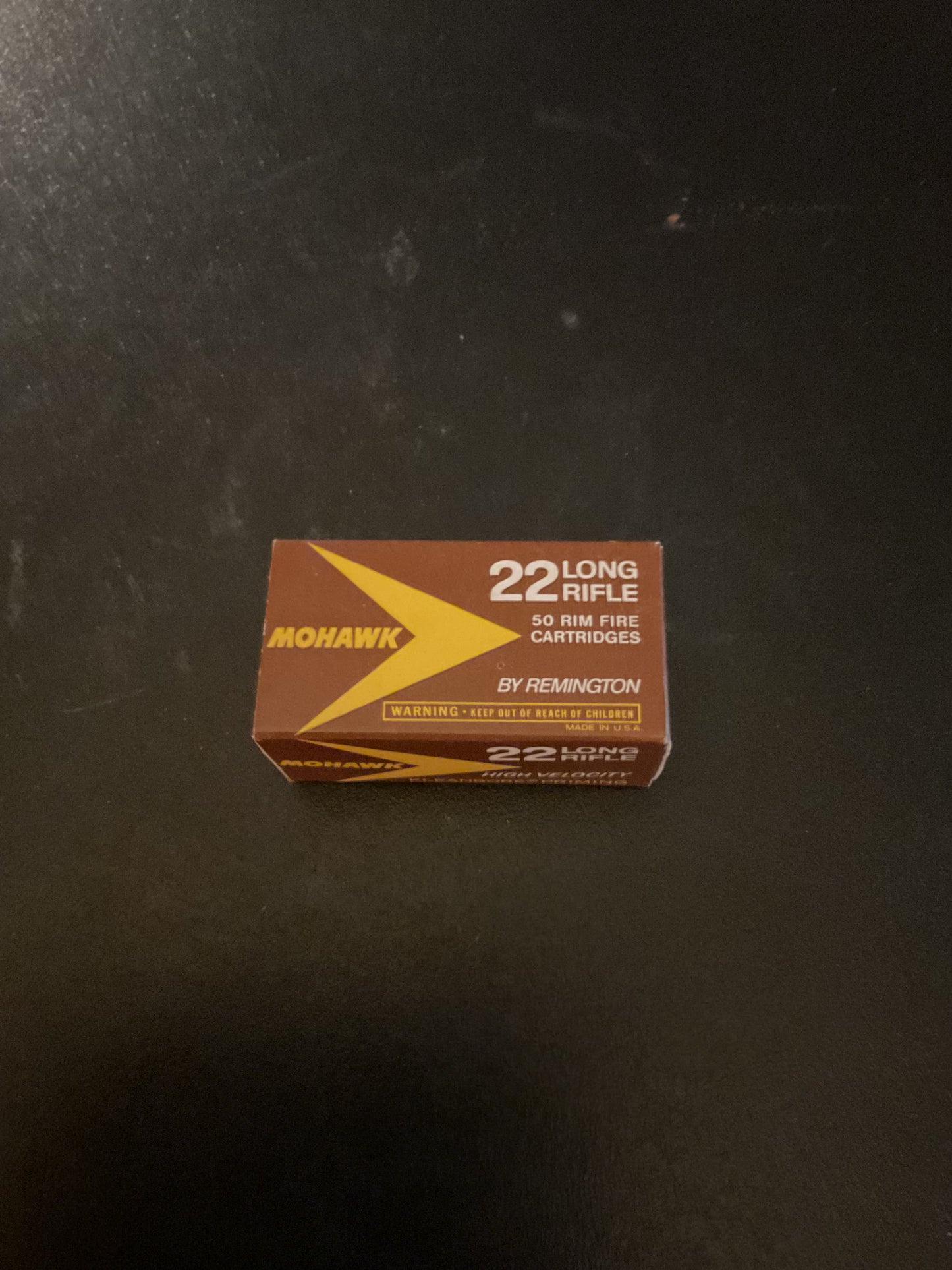 Vintage Remington Mohawk .22 Long Rifle High Velocity Rimfire Cartridges — Full Box of 50