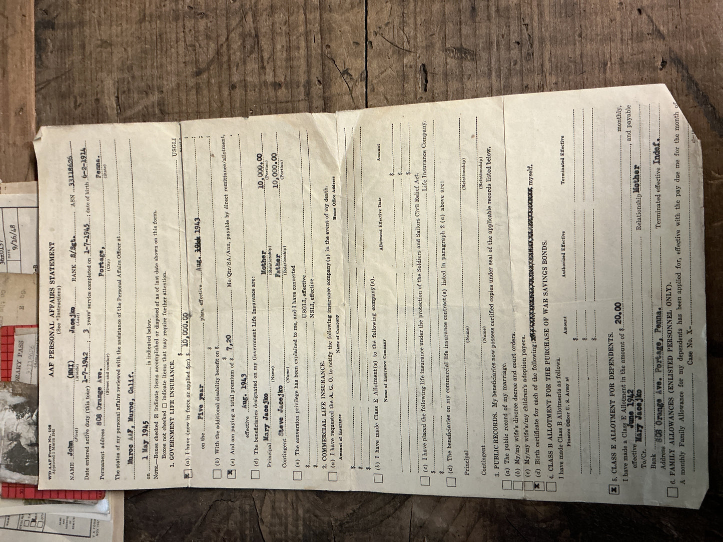 WWII Army Air Force’s Grouping-Staff Sergeant John Jacejko Bronze Star, Original Documents, Pictures & Air Force Memorabilia