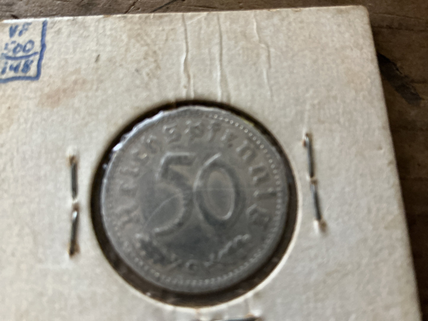 1940-G German Third Reich 50 Reichspfennig Coin-Swastika Eagle Type