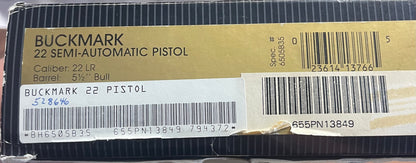 Browning Buck Mark .22 LR Semi-Automatic Pistol – 5.5” Bull Barrel – Box & Papers