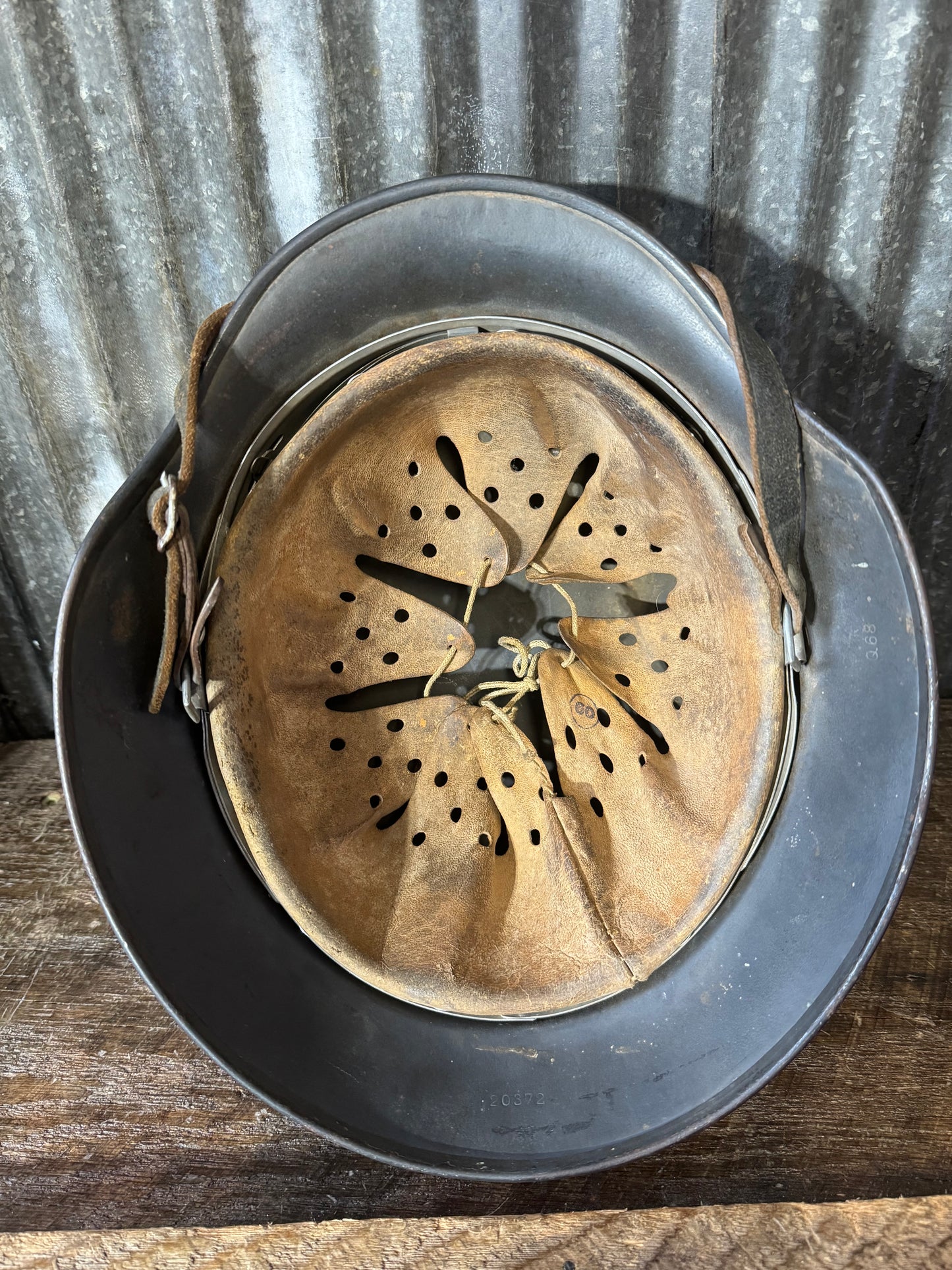 Original WWII German Luftwaffe Double Decal Steel Helmet – Untouched Combat-Worn Example