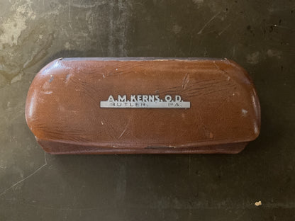 Antique Wire Rim Eyeglasses with Original Case