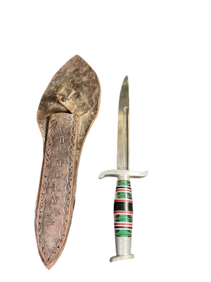WWII Theater Knife with “Victory” Sheath – Repurposed Bayonet Blade