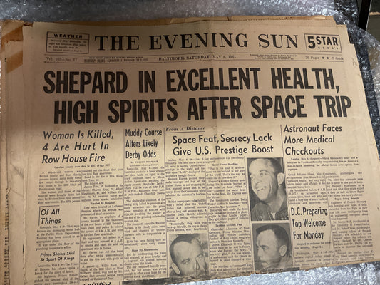 The Evening Sun May 6, 1961 “Shepard”