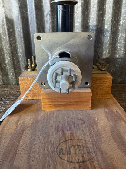Vintage Raytheon USAF 4J63 Tunable Radar Jamming Magnetron on Wooden Mount