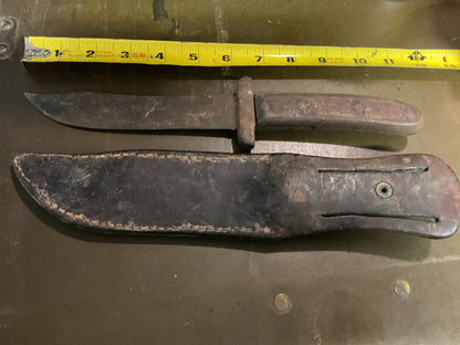 WWII Theatre Knife Heavy Brown Handle