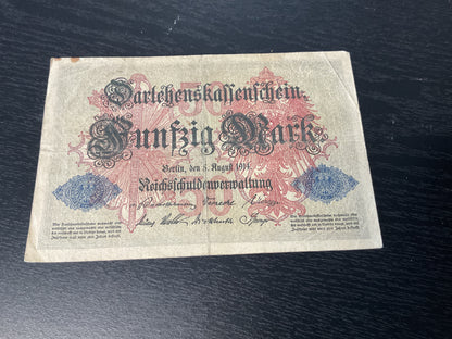 German 50 Marks Loan Office Bill 1914