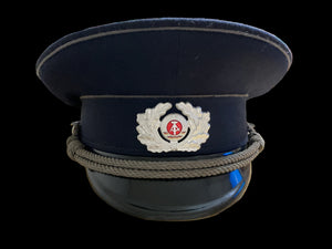 Original East German DDR Mdl Officer/NCO Visor Cap-Volkspolizei-Size 57