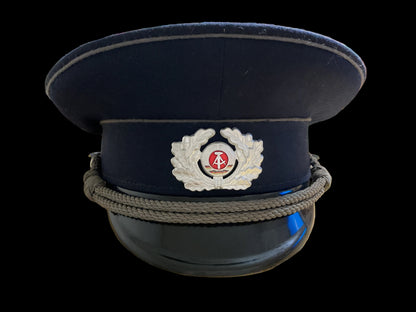 Original East German DDR Mdl Officer/NCO Visor Cap-Volkspolizei-Size 57