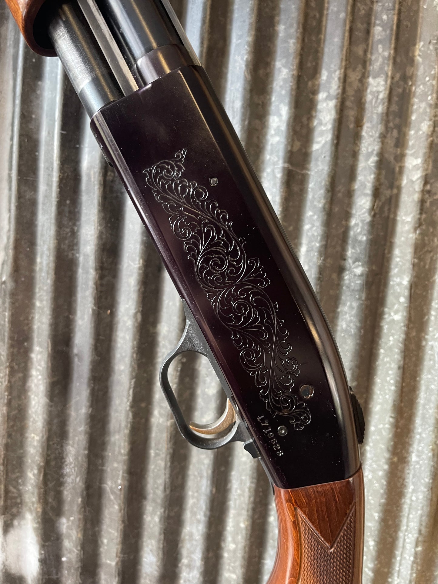 Mossberg Model 500 Engraved 12 Gauge Pump Shotgun – Gold Trigger – 28” Barrel