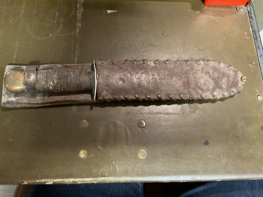 WWII Theatre Knife brown stripe handle