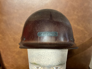 Vintage MSA Skullgard Brown Phenolic Hard Hat-Industrial Mining Helmet-USA