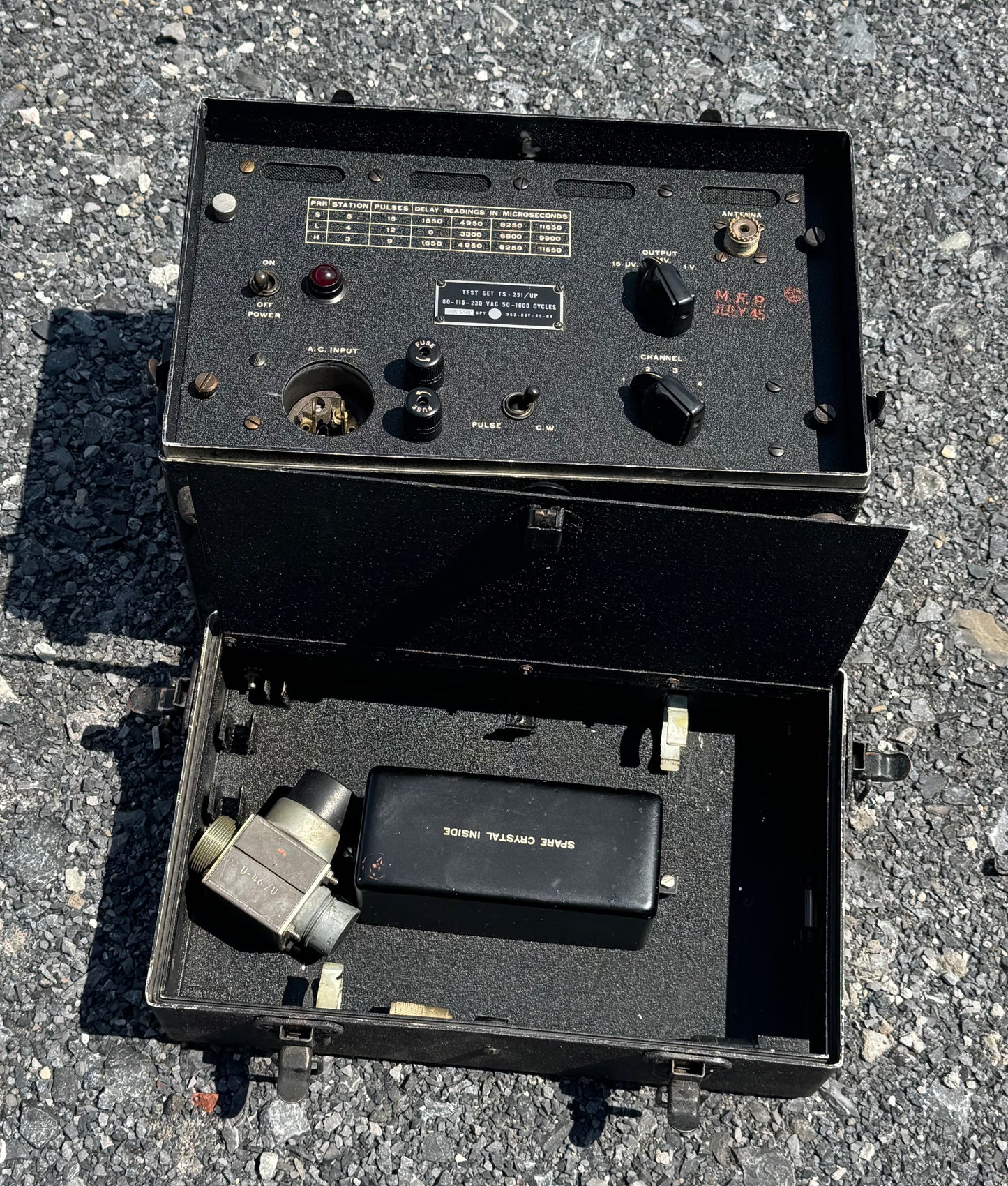 WWII U.S. Navy TS-251/UP Radar Test Set with Original Transit Case – July 1945