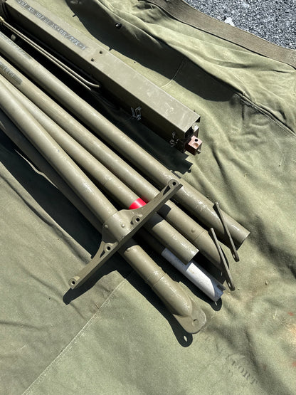 U.S. Military AN/TPX-1 Radar Antenna System Mast Kit w/ Canvas Roll