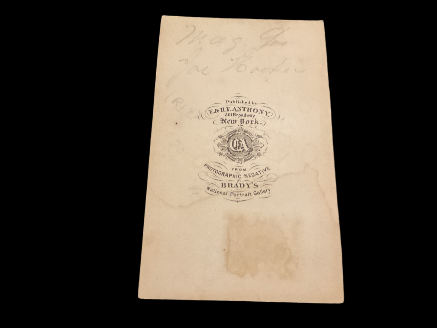 Major General Joseph Hooker CDV (Carte de Viste)