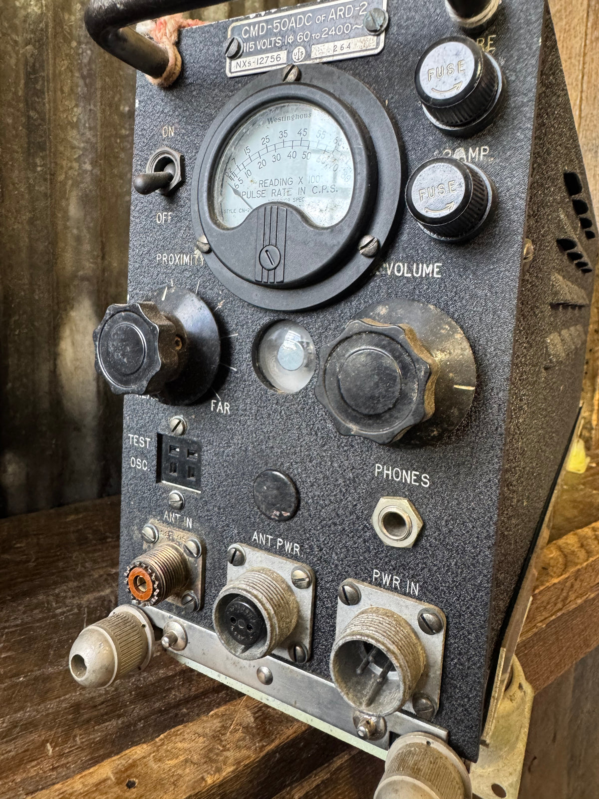 Vintage U.S. Navy ARD-2 Radar Intercept Amplifier CMD-50ADC with Mounting Base