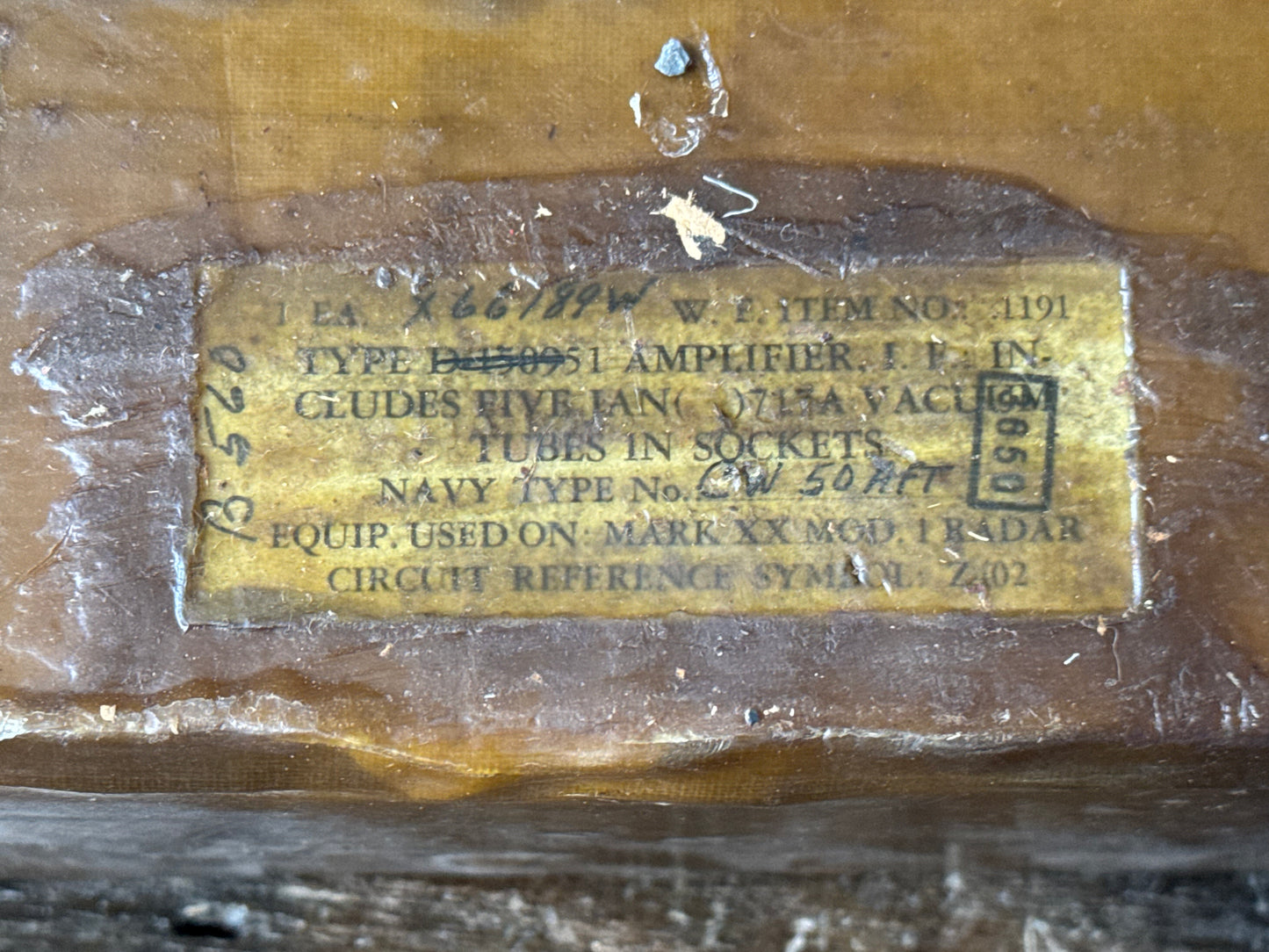 WWII U.S. Navy Radar Amplifier – Sealed 1945 Package