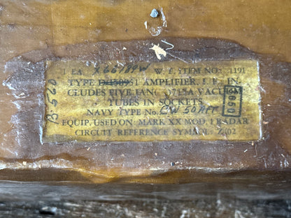 WWII U.S. Navy Radar Amplifier – Sealed 1945 Package