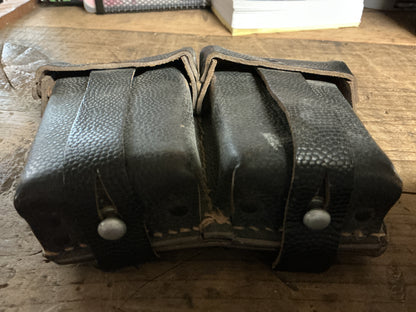 Original WWII German G43/K43 Black Leather Double Magazine Pouch