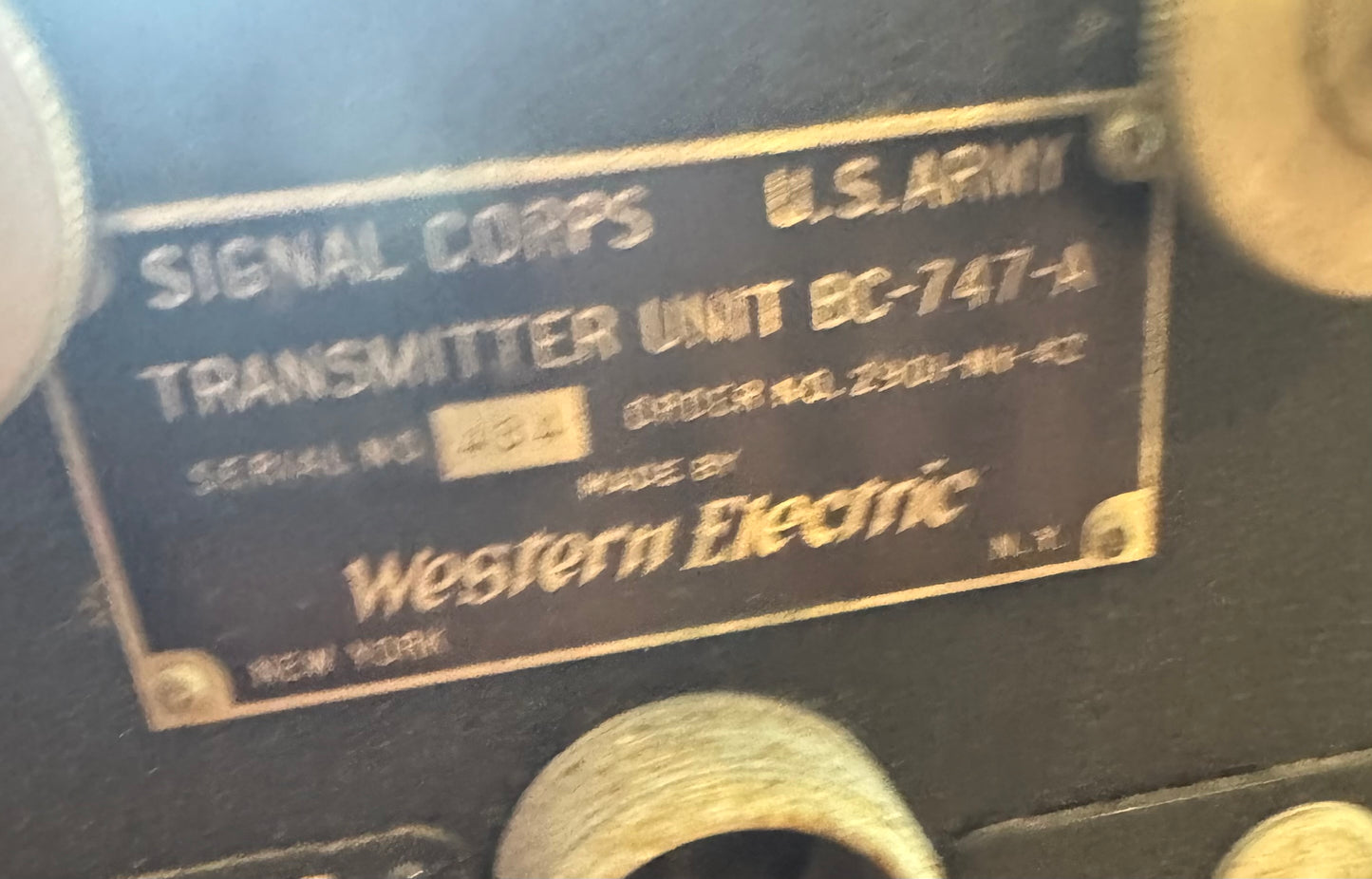 WWII U.S. Army Signal Corps BC-747-A Transmitter Unit